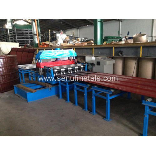 Automatic roofing sheet curving line